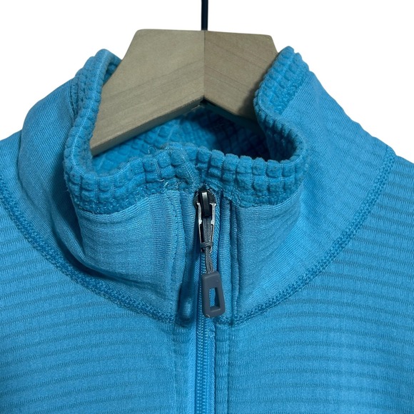 Patagonia R1 Jacket Womens Large Blue Grid Fleece Full Zip Lightweight Hiking - Picture 5 of 16